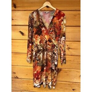 Jones New York Sport Women's Size L Knee Length Long Sleeve Faux Wrap Dress